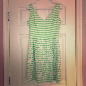 Lilly Pulitzer green and white striped dress